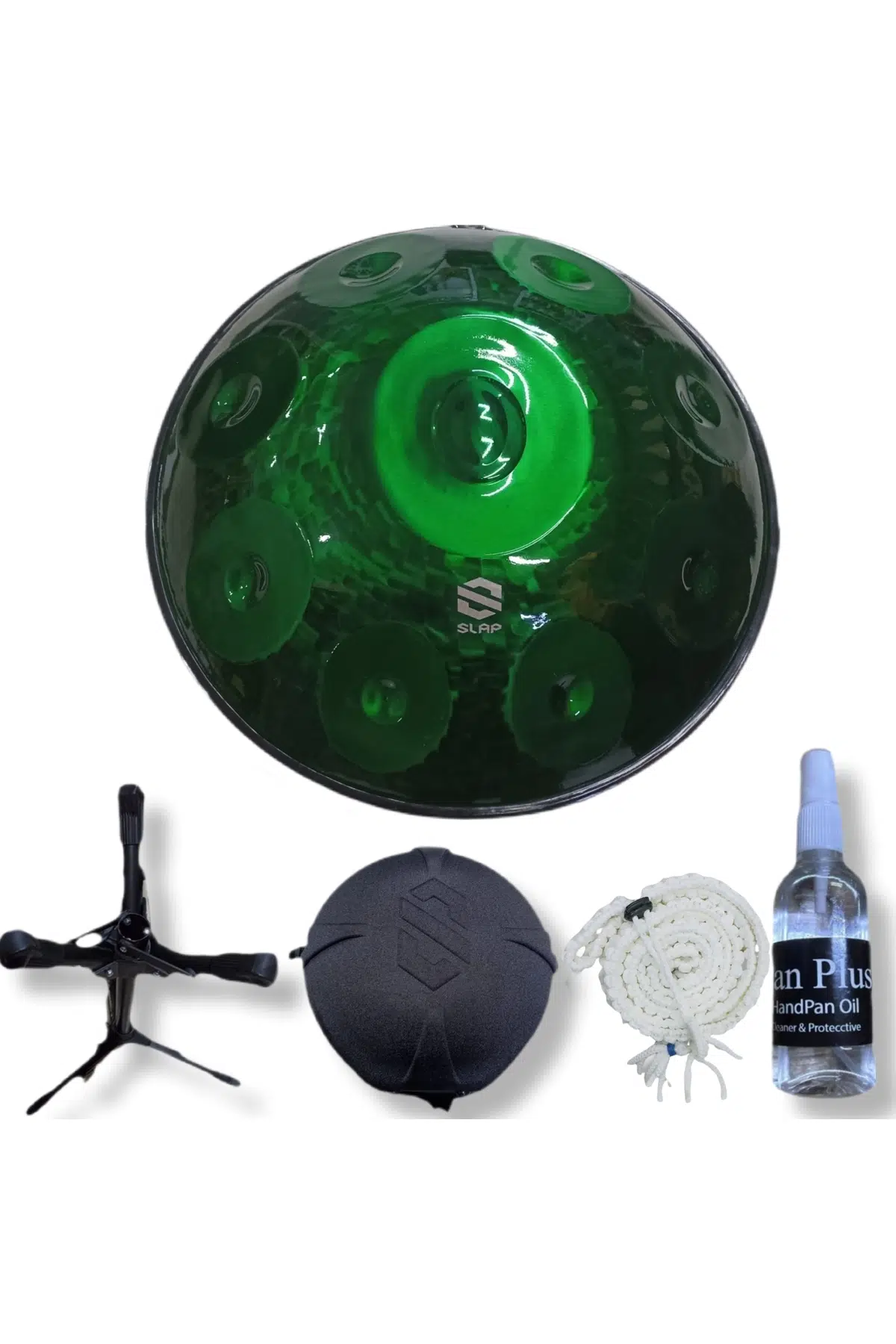Slap Handpan R57722449 Handpan Seti | 9 Nota, Re Minör, Stand, Taşıma Çantası, Bakım Yağı, Renkli Koruyucu Kuşak