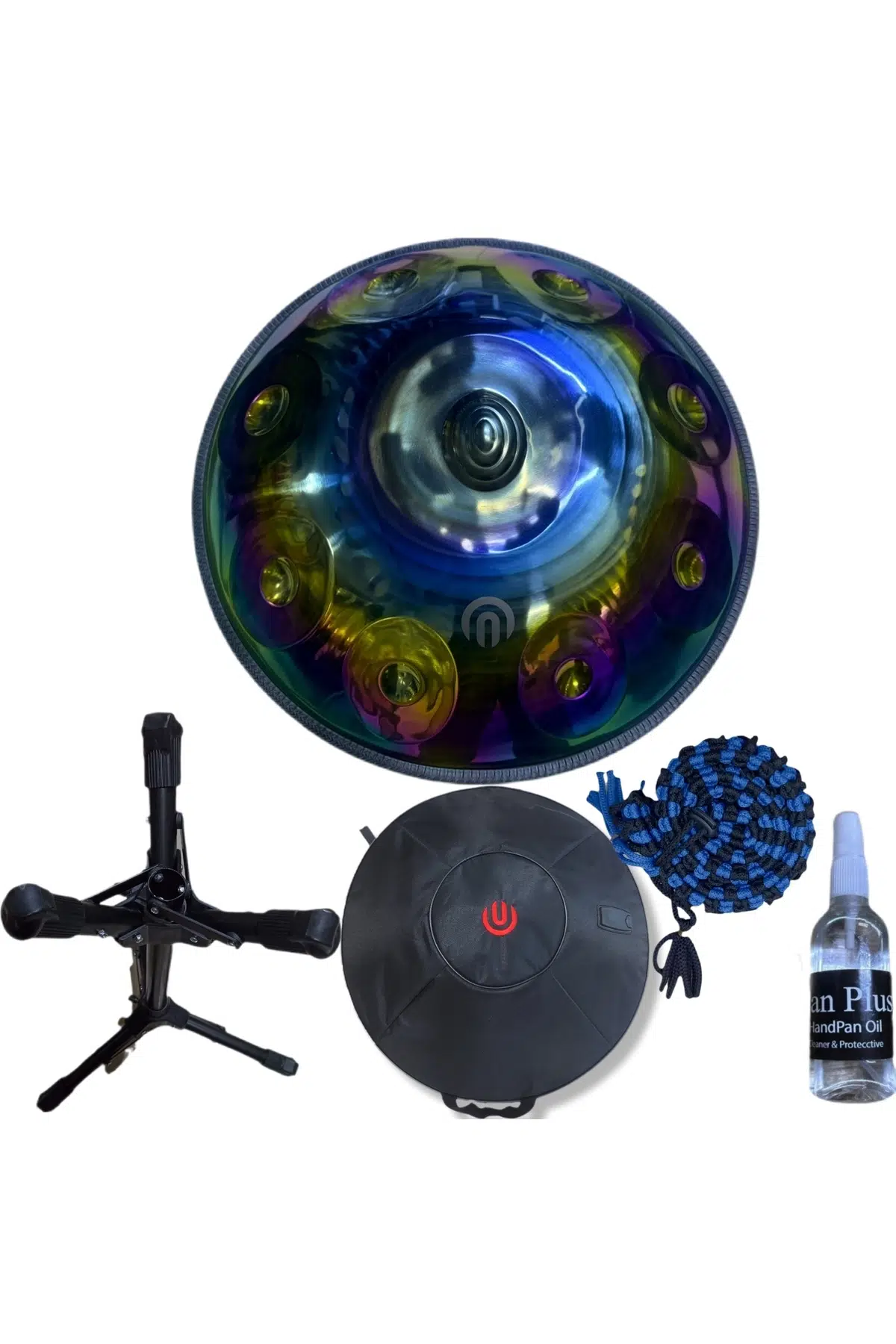 Arsha Y47786544 titanium Handpan Seti | 9 Nota, Re Minör, Stand, Taşıma Çantası, Bakım Yağı, Renkli Koruyucu Kuşak