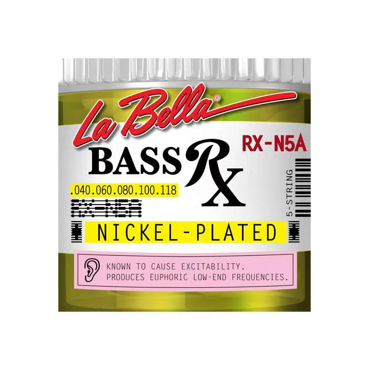 La Bella LB-RX-N5A RX Serisi Bas Gitar Teli - 5 Telli (Profesyonel - Nikel) | Nikel Kaplama, Dengeli Gerilim (Tension), Zengin Alt Tonlar ve Uzun Ömürlü Sinyal Gücü | Ölçüler: .040 - .118 (5 Telli Set)