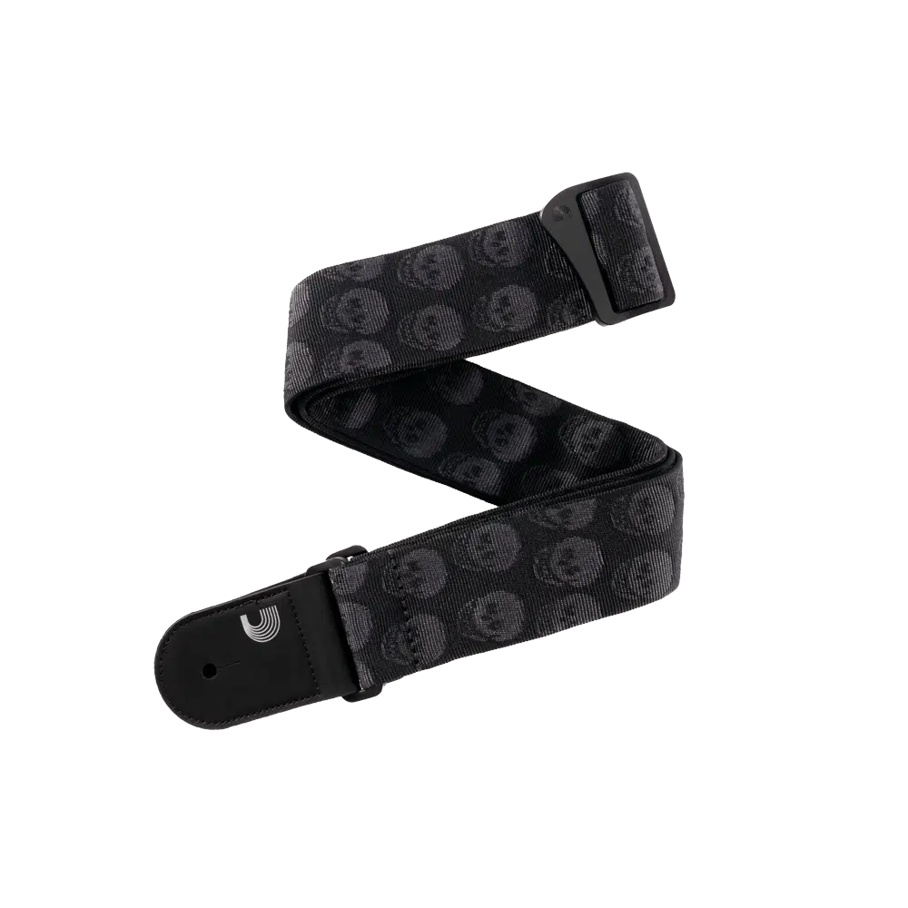 Planet Waves 50TB00 Gitar Askısı Skulls Black Tubular (5 cm) | Tüp Dokuma - Kuru Kafa - Rahat