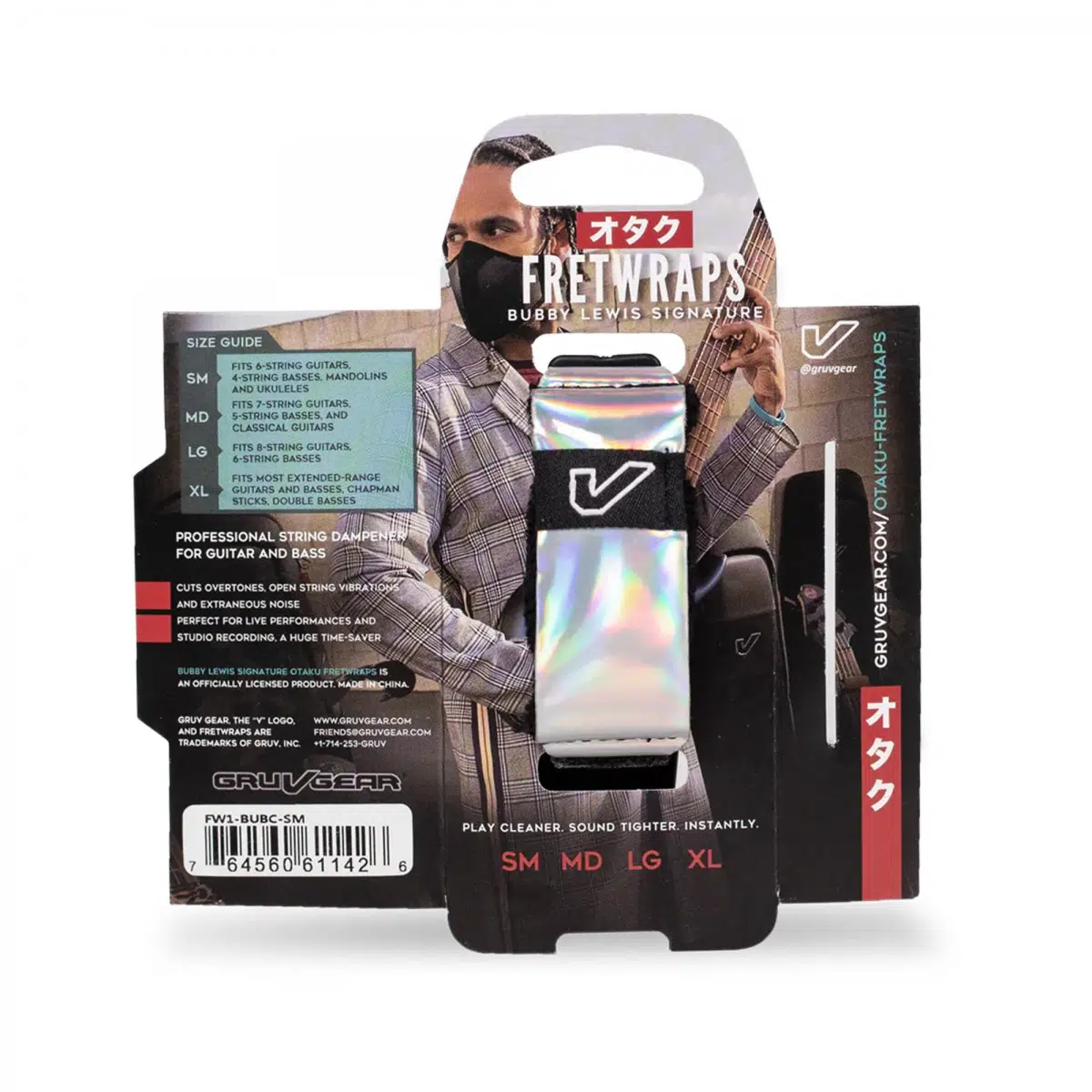 Gruv Gear FW1-BUBC-SM FretWrap Bubby Lewis Signature (Small) | İmza Serisi Özel Tasarım, 4 Telli Bas ve 6 Telli Gitar Uyumlu