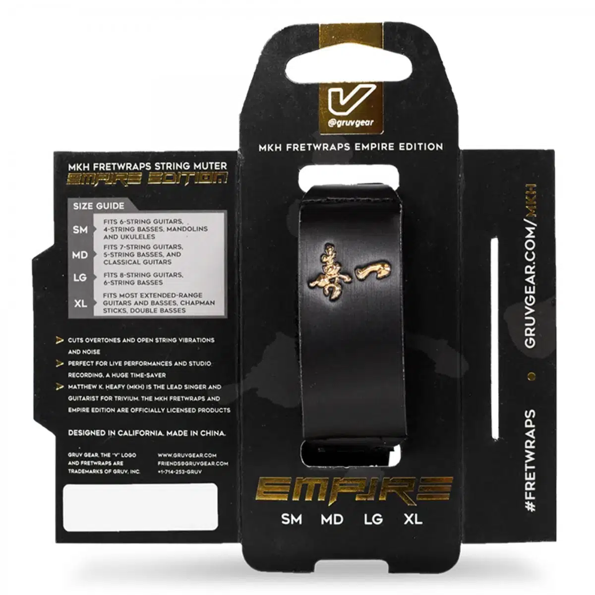 Gruv Gear FW1-MKHEE-MD FretWrap MKH Empire Edition (Medium) | Matthew Kiichi Heafy İmza Serisi, 5 Telli Bas ve 7 Telli Gitar Uyumlu