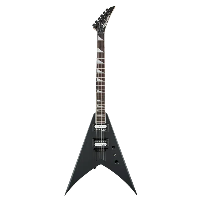 Jackson 2910134503 Js King V Js32t Elektro Gitar (gloss Black) | Parlak Siyah Cila Sabit Köprü Ve Beyaz Köpekbalığı Dişi İşaretçiler