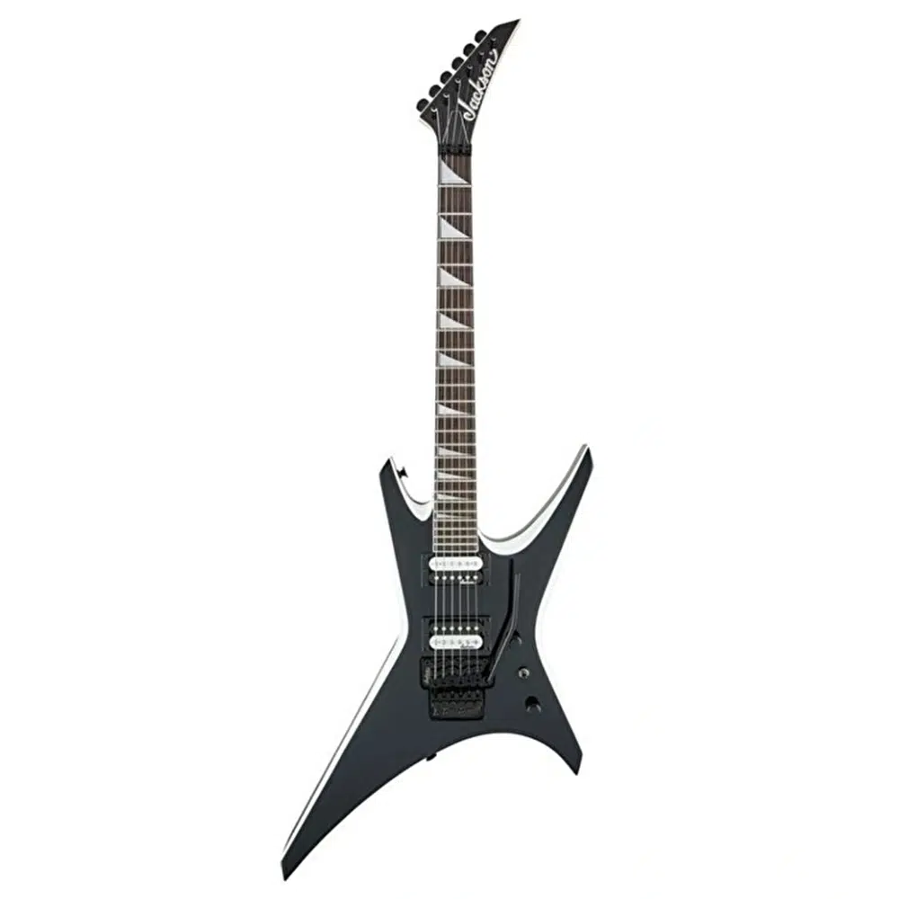 Jackson 2910146572 JS Warrior JS32 Koyu Renk Klavye Black with White Bevels Elektro Gitar | Warrior Gövde, Siyah