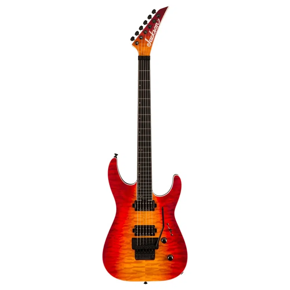 JACKSON 2914105515 Pro Plus Serisi Dinky DKAQ Elektro Gitar | Abanoz Klavye, Firestorm Bitiş, Alevli Akçaağaç Kapak, Seymour Duncan Manyetikler