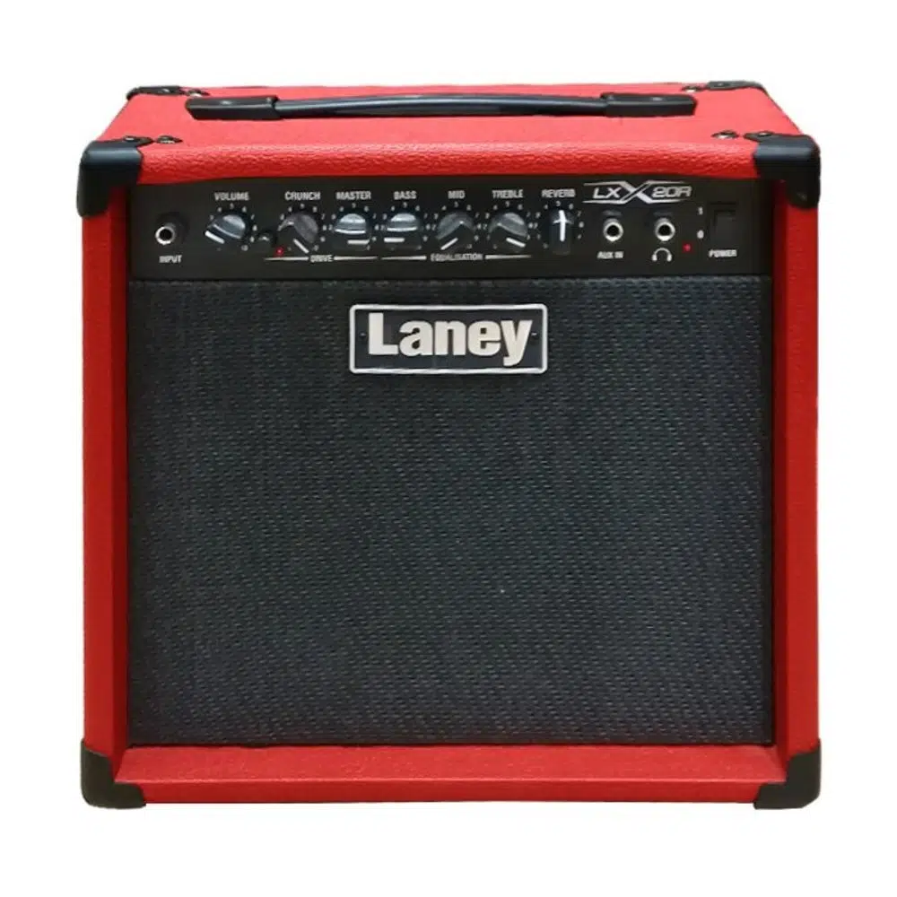 Laney LX20R-RED Elektro Gitar Amfisi | Kırmızı Renk, 20W Güç, 8 İnç Hoparlör, Dahili Reverb ve Çift Kanal