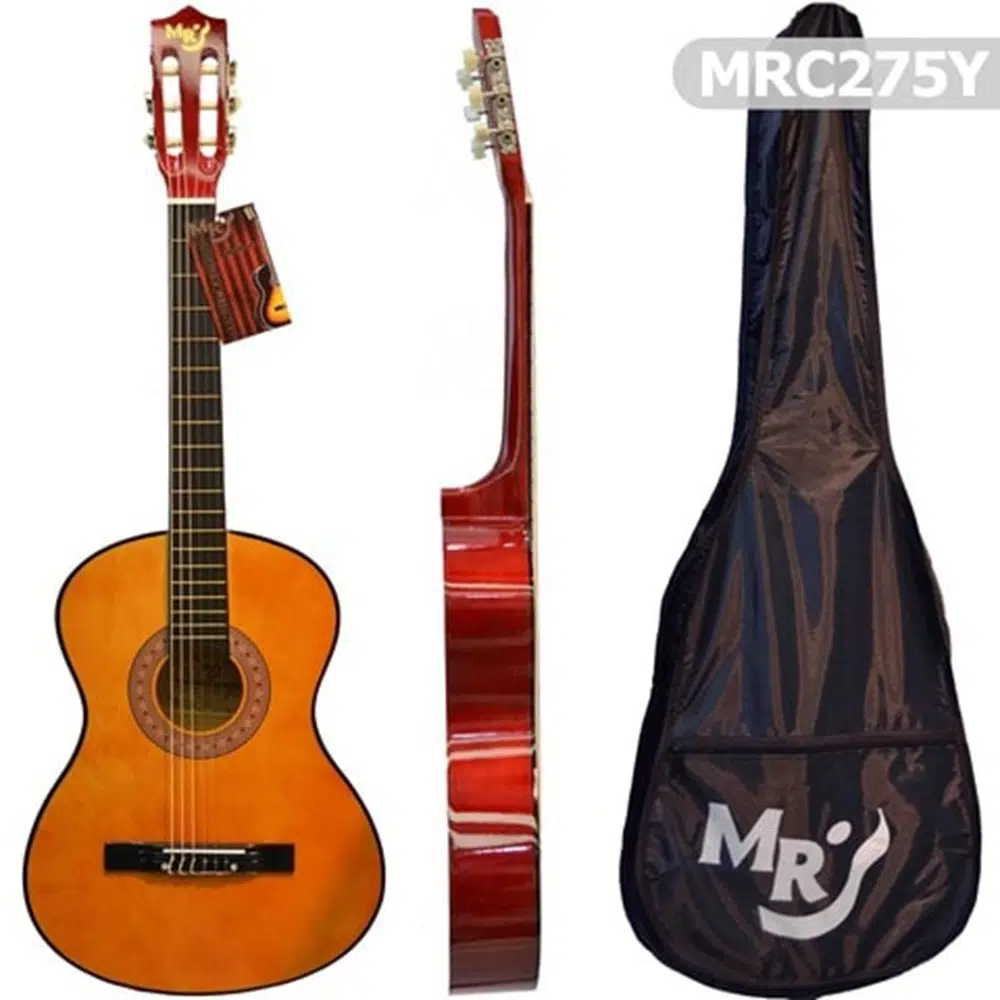 Manuel Raymond MRC275Y 4/4 Tam Boy Klasik Gitar | Sarı Renk, Başlangıç Seviyesi, Taşıma Kılıfı Hediyeli