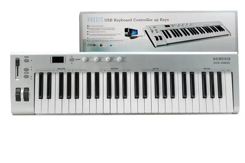 Nemesis 49MIDI 49 Tuşlu MIDI Klavye Kontrolcü | Dokunma Hassasiyetli Tuşlar DAW Yazılımları ile Tam Uyum Tak-Çalıştır USB Bağlantısı