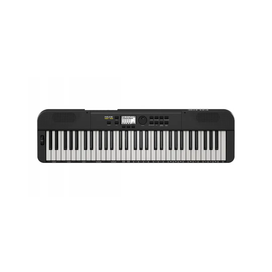 NUX NEK-100 Tuş Hassasiyetli Org (Eğitim/Performans - Taşınabilir Klavye) | 61 Tuş Hassasiyetli Klavye, Şarj Edilebilir Lityum Pil, Bluetooth Audio ve MIDI Bağlantısı, 500+ Dahili Ses | Ölçüler: 925 x 252 x 80 mm
