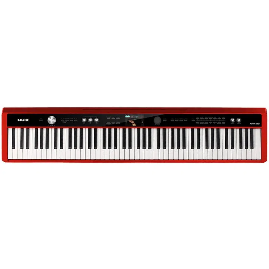 Nux NPK-20-RD Taşınabilir Kırmızı Dijital Piyano | 88 Tuş, Kuyruklu Piyano Hissi, Bluetooth/USB MIDI, 10W x 2 