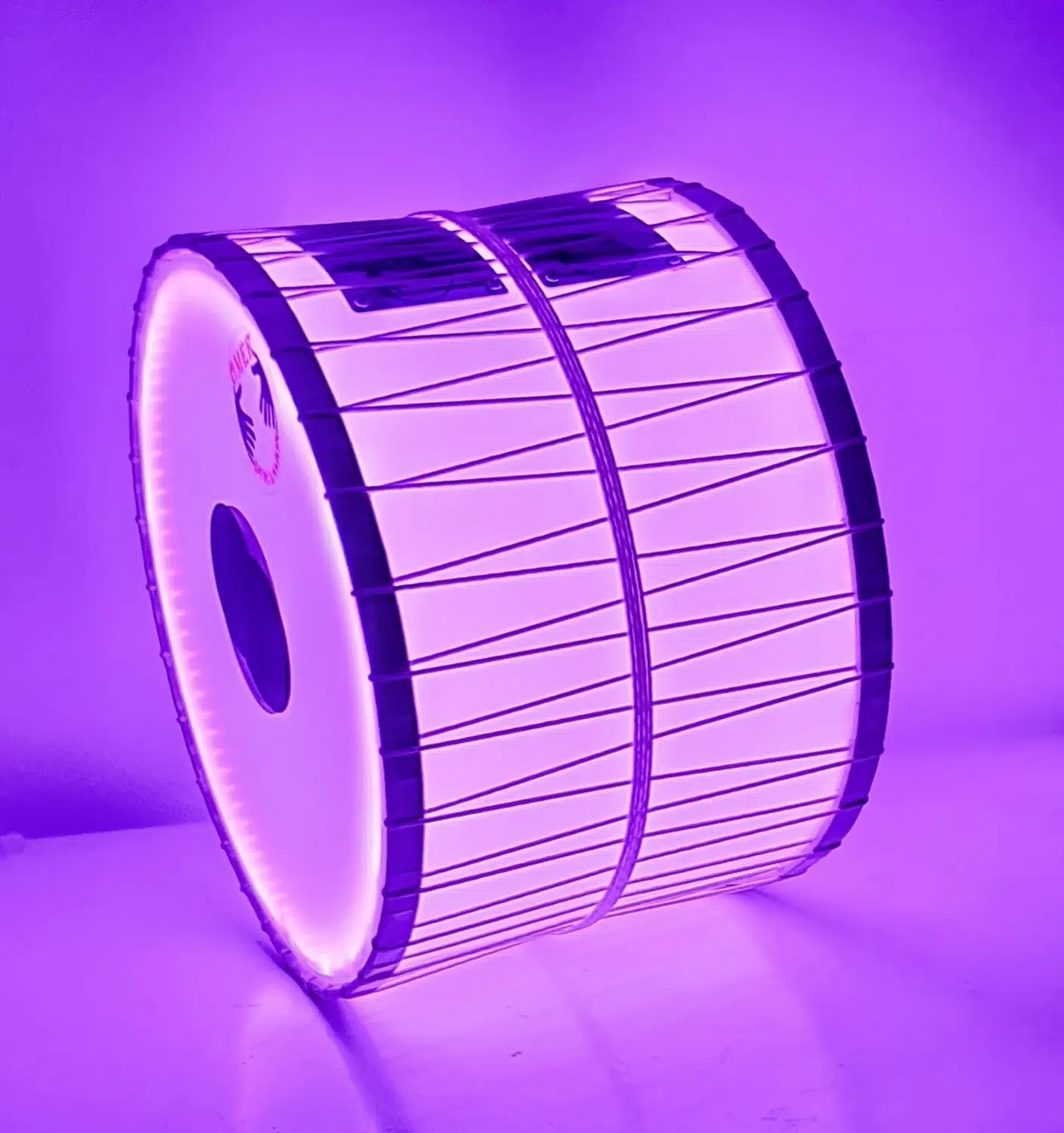 OML105 Led Davul Seti - Pembe | Uzaktan Kumanda,Kılıf,Çubuk,Tokmak , Cam Gövde