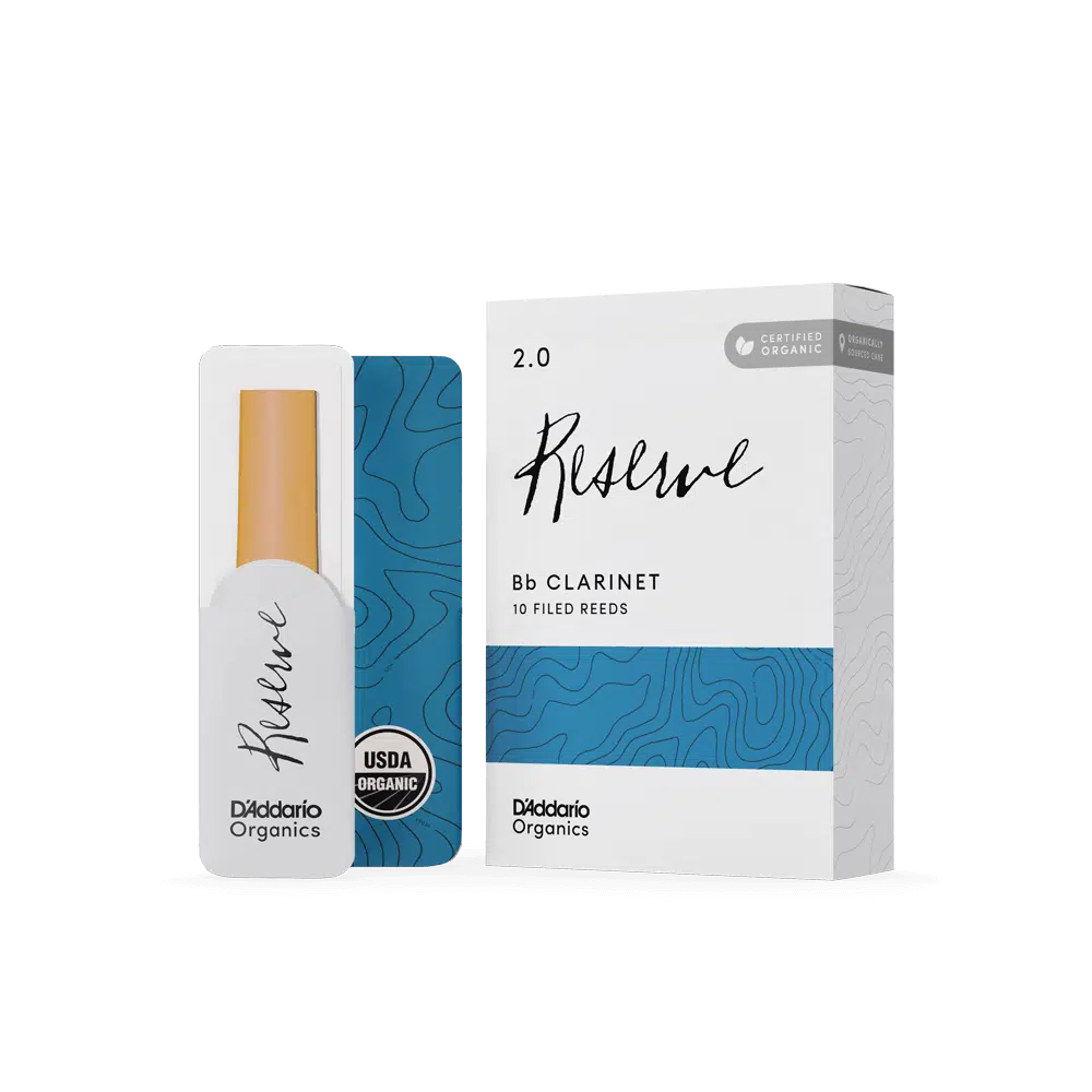 Rico ODCR1020 Organic Reserve Bb Klarnet Kamışı No: 2.0 (Orta Seviye/Eğitim) - 10'lu Paket | Organik Üretim, Geleneksel Kesim ve Dengeli Tepki