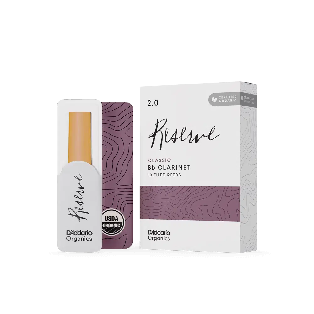Rico ODCT1020 Organic Reserve Classic Bb Klarnet Kamışı No: 2.0 (Orta Seviye/Eğitim) - 10'lu Paket | Organik Üretim, Klasik Kesim ve Zengin Ton Karakteri