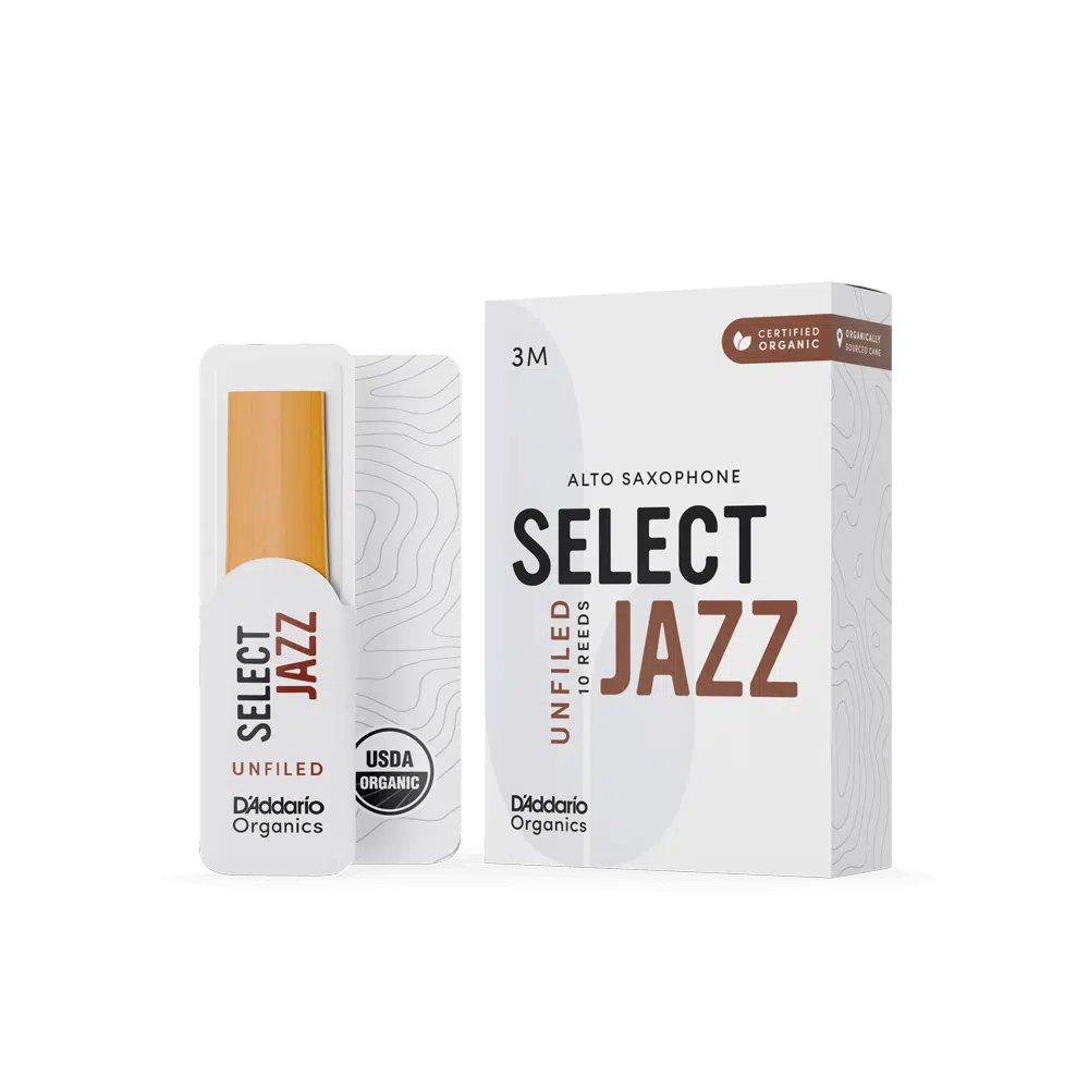 Rico ORRS10ASX3M Organic Select Jazz Unfiled Alto Saksafon Kamışı No: 3 Medium (Profesyonel/Caz) - 10'lu Paket | Organik Üretim, Caz Kesim ve Üstün Performans