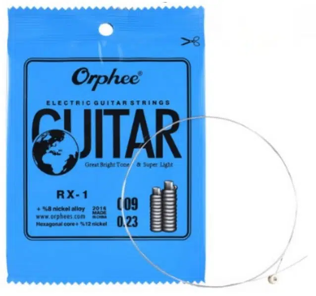 Orphee Rx-1-009 Elektro Gitar 0.09 İnce Mi (e) Teli - 1. Tel (aksesuar - Yedek Tek Tel) | Yüksek Karbonlu Çelik, Nikel Alaşım Kaplama, 0.009 İnç Kalınlık, Parlak Ve Net Tizler | Uyum: Tüm Elektro Gitarlar