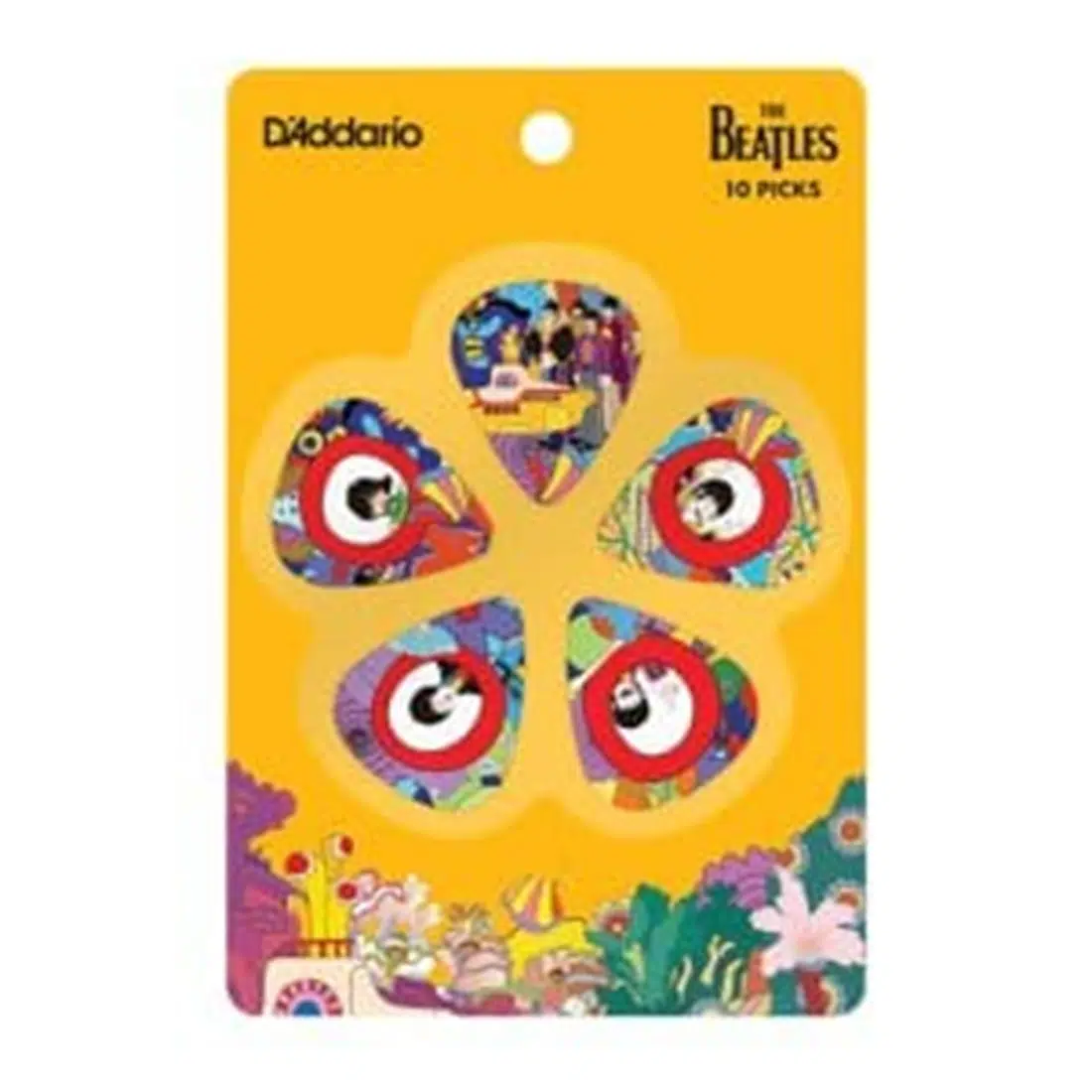 Planet Waves 1CWH2-10B7 Beatles Yellow Submarine Pena Thin (10'lu Paket) | 50. Yıl Özel - Koleksiyonluk - Esnek