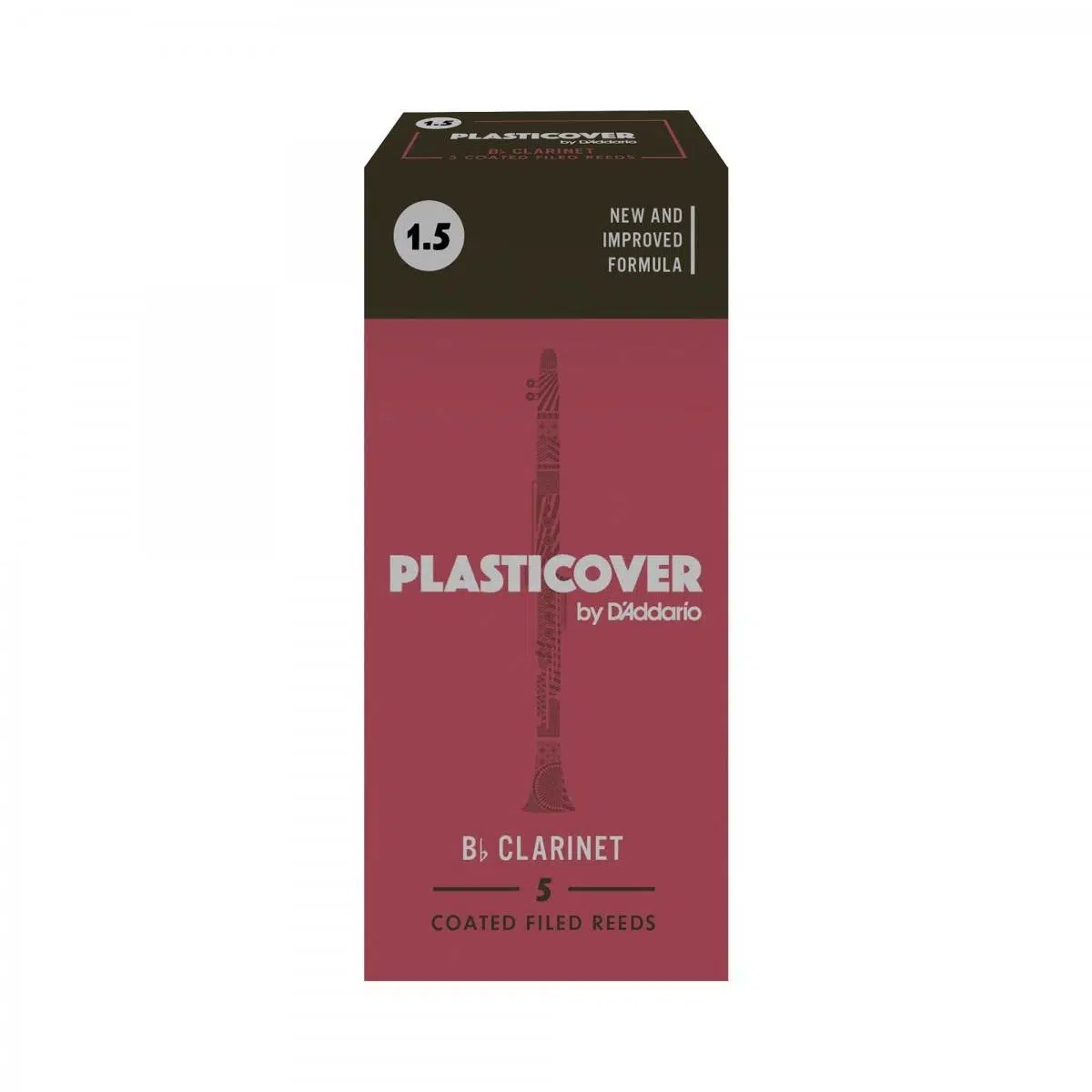 Rico RRP05BCL150 Plasticover Bb Klarnet Kamışı No: 1.5 (Profesyonel/Eğitim) - 5'li Paket | Plastik Kaplama, Neme Dayanıklı ve Parlak Ton