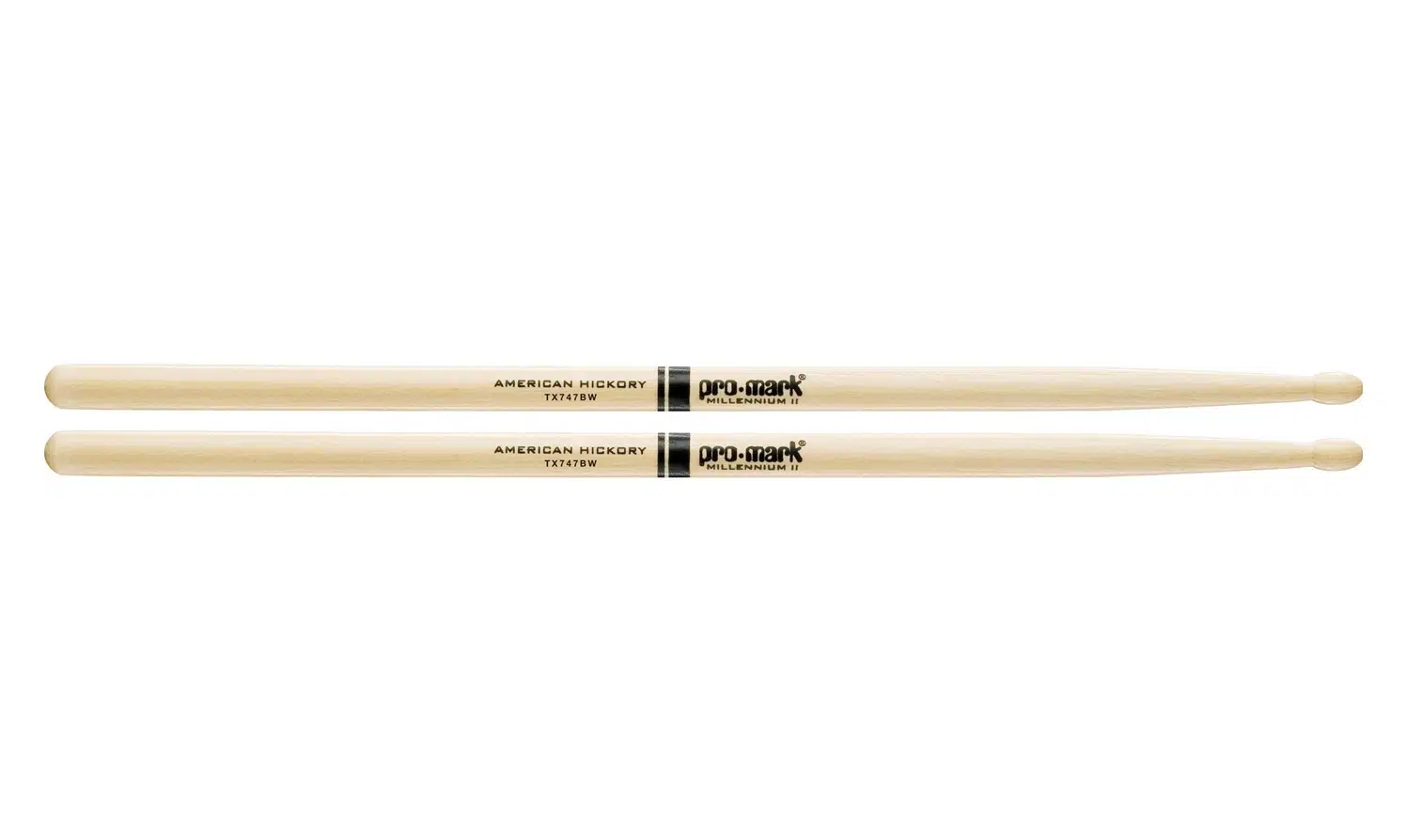 Promark TX747BW 747B Super Rock Hickory Baget (Profesyonel) | 5B'den Daha Uzun ve Kalın Tasarım, Maksimum Güç ve Projeksiyon, Sert Vuruşlar İçin Ekstra Dayanıklılık