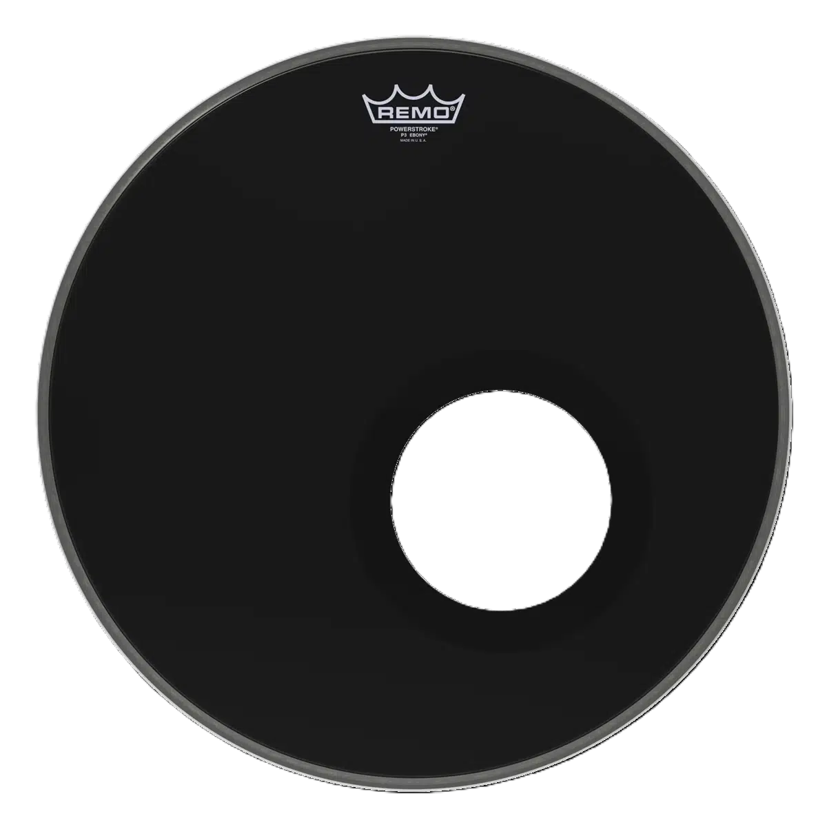 REMO P3-1018-ES-DM Powerstroke 3 Ebony Delikli (18") | Caz Kiti Ön Derisi