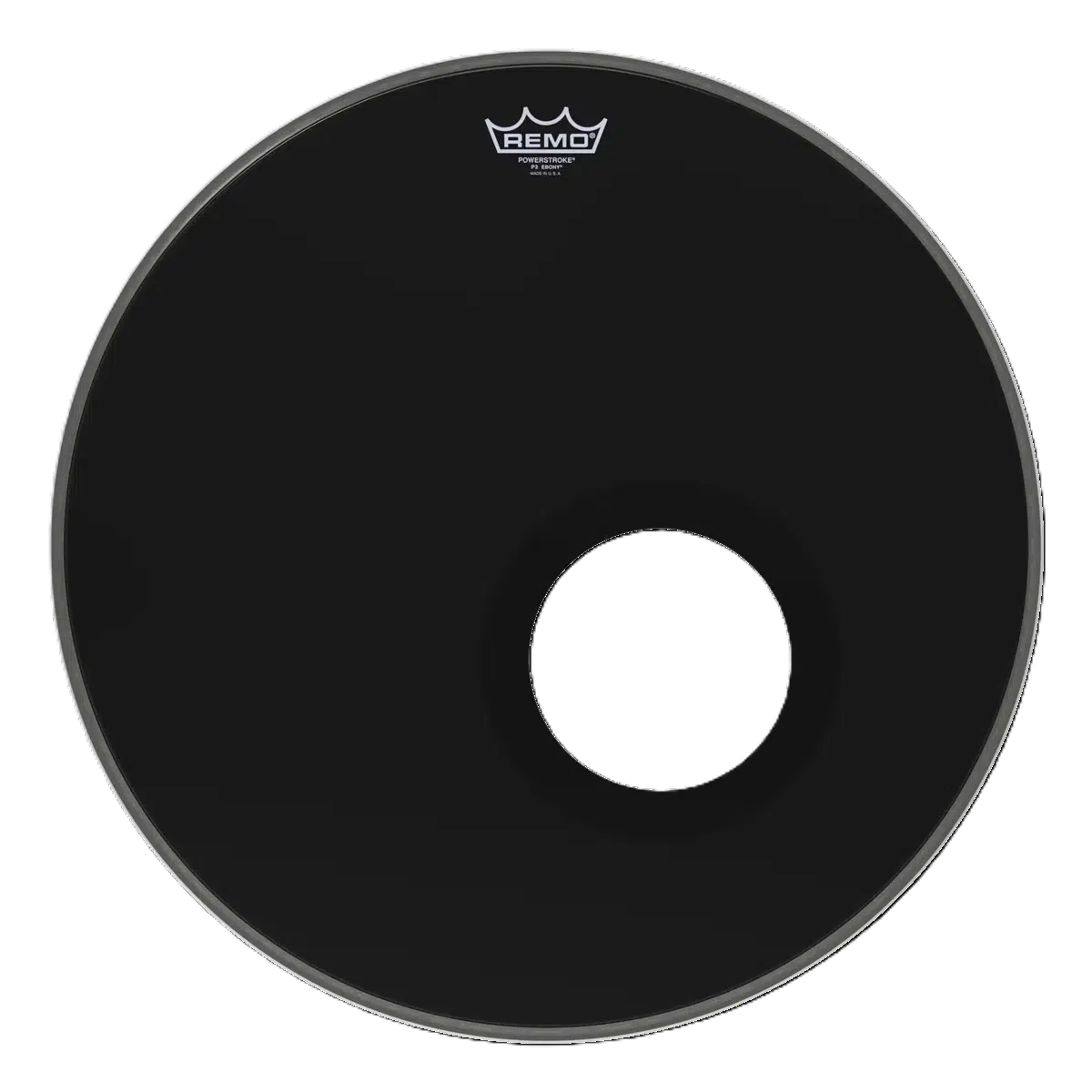 REMO P3-1020-ES-DM Powerstroke 3 Ebony Delikli (20") | Mikrofon Delikli Ön Deri
