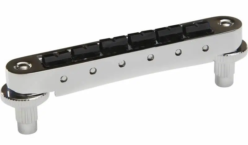 Graph Tech PS-8843-C0 ResoMax NV2 String Saver Autolock Köprü - 4mm Krom (Profesyonel) | Manyetik Autolock Kilitleme, 4mm Küçük Post Uyumu ve Tel Ömrünü Uzatan Teflon Katkılı Eşikler