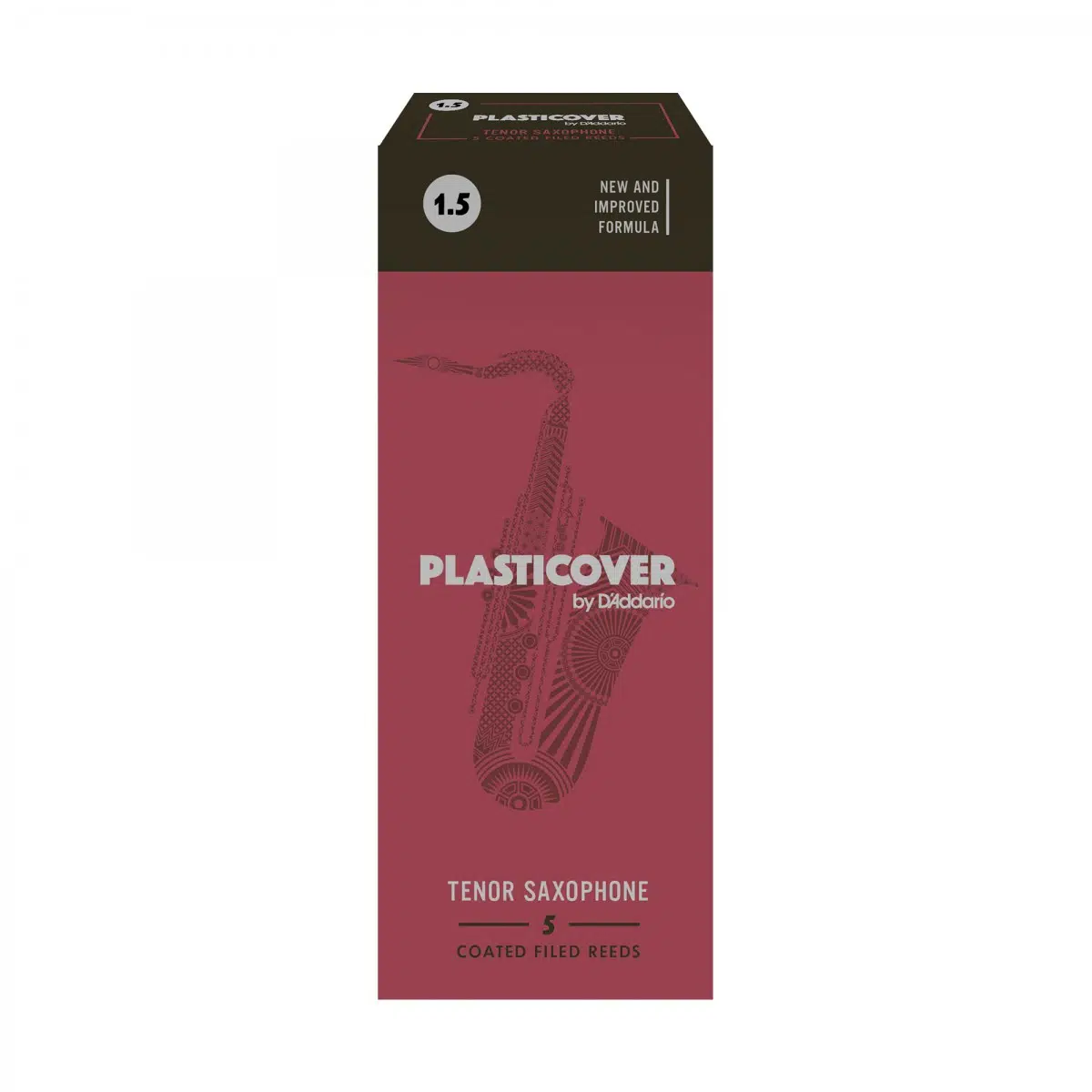 D'Addario RRP05TSX150 Plasticover Tenor Saksafon Kamışı No: 1.5 (Profesyonel) - 5'li Paket | Plastik Kaplamalı, Uzun Ömürlü ve Parlak Ton