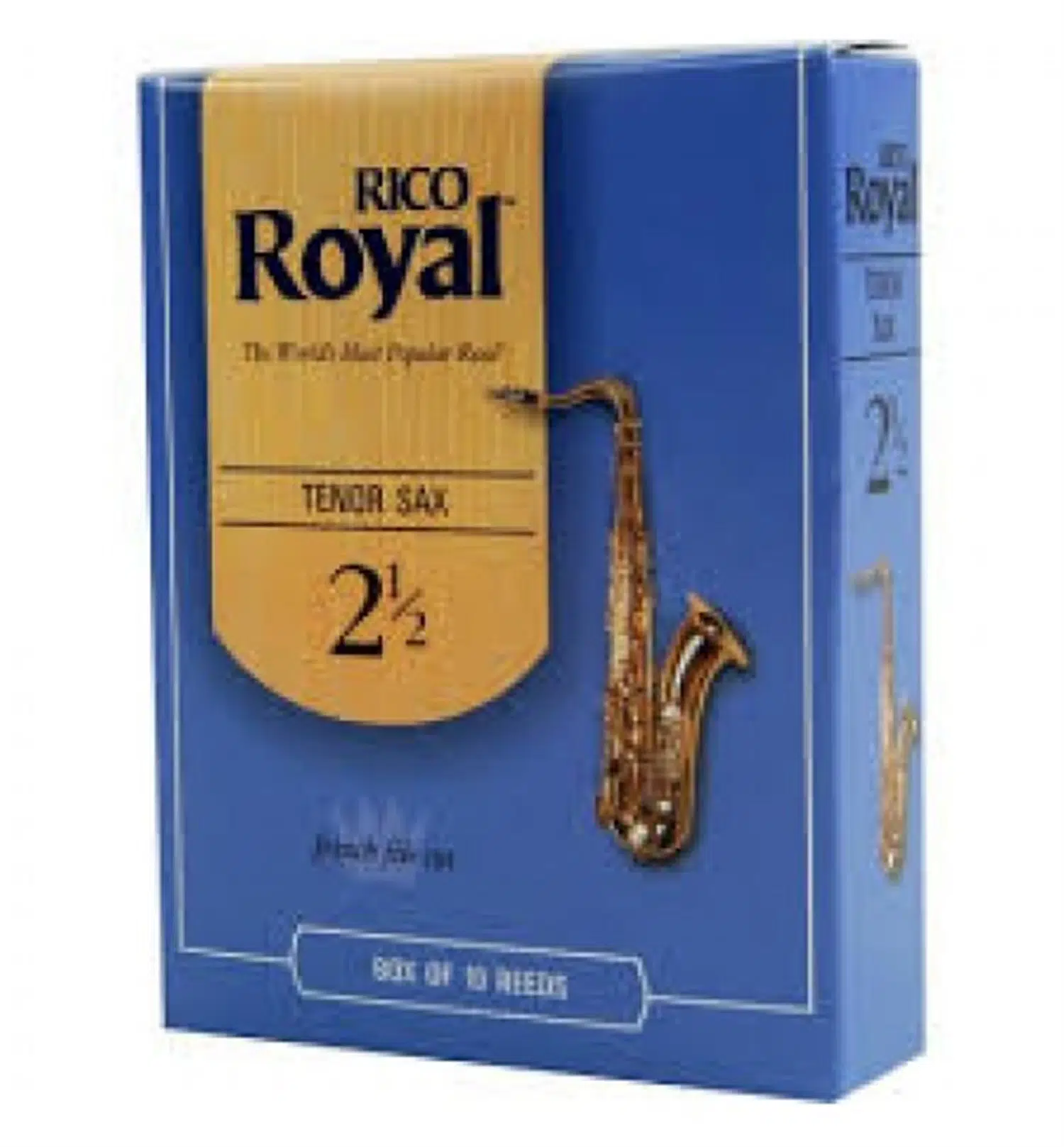 Rico RKB1025 Royal Tenor Saksafon Kamışı No: 2.5 (Orta Seviye/Eğitim) - 10'lu Paket | Esnek Üfleme Tepkisi, Kolay Ses Çıkışı ve Çok Yönlü Tını