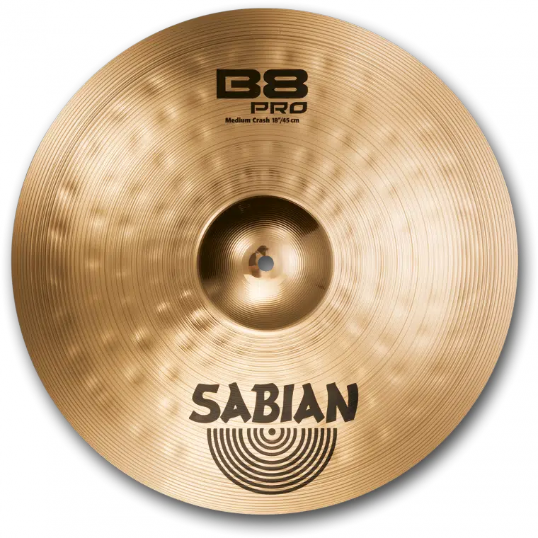 Sabian 31808B B8 Pro Medium Crash Zil (18 İnç) | Parlak Bitiş - Güçlü Atak - Rock İçin