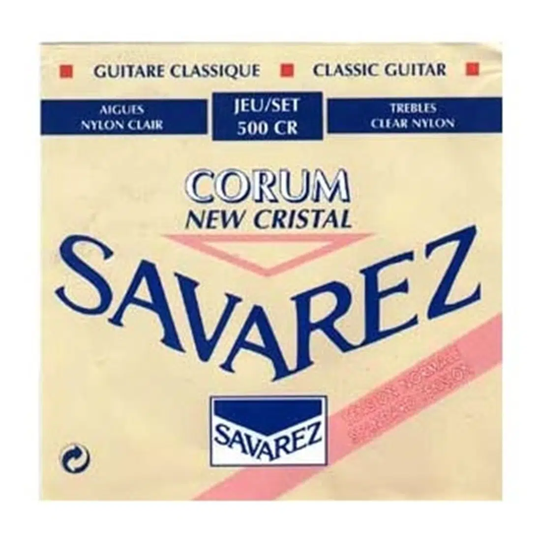 Savarez 500cr Klasik Gitar Tel Seti - Corum New Crystal Red (üst Segment - Normal Tension) | Yüksek Kaliteli Naylon Tizler, Corum Gümüş Sargı Baslar, Yumuşak Ve Geleneksel Çalım Hissi | Uyum: Normal Tansiyon (orta) Klasik Gitarlar