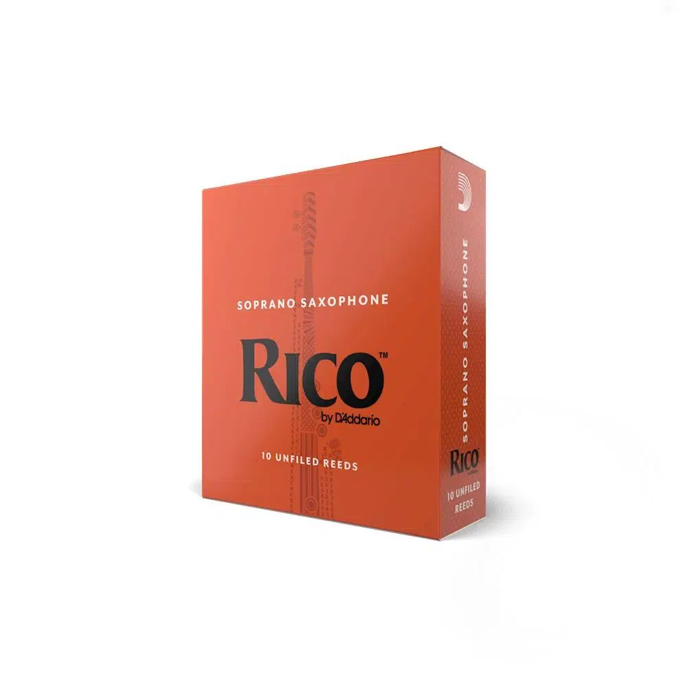 Rico RIA1025 Orange Box Soprano Saksafon Kamışı No: 2.5 (Orta Seviye/Eğitim) - 10'lu Paket | Standart Kesim, Kolay Çalım ve Kararlı Ton Yapısı