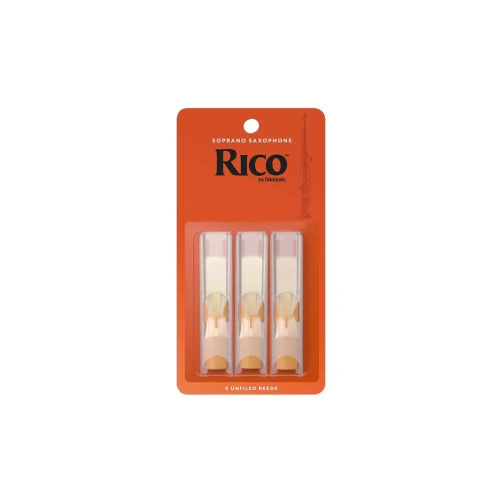 Rico RIA0325 Orange Box Soprano Saksafon Kamışı No: 2.5 (Orta Seviye/Eğitim) - 3'lü Paket | Standart Kesim, Kolay Çalım ve Dengeli Deneme Paketi