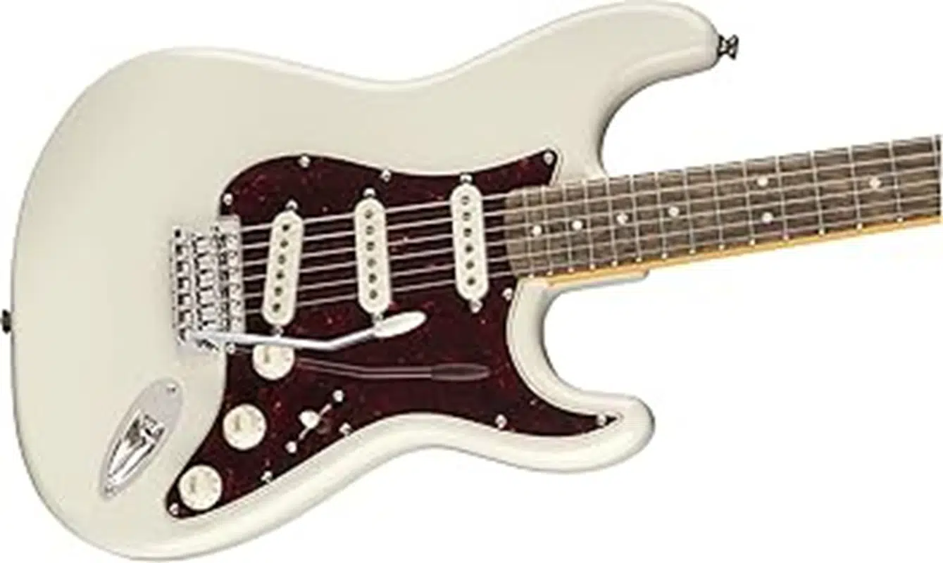 Squier 0374027505 Classic Vibe '70s Stratocaster Hardtail HSS Gitar (Olympic White) | Sabit Köprü Beyaz Gövde ve Büyük 70'ler Kafa
