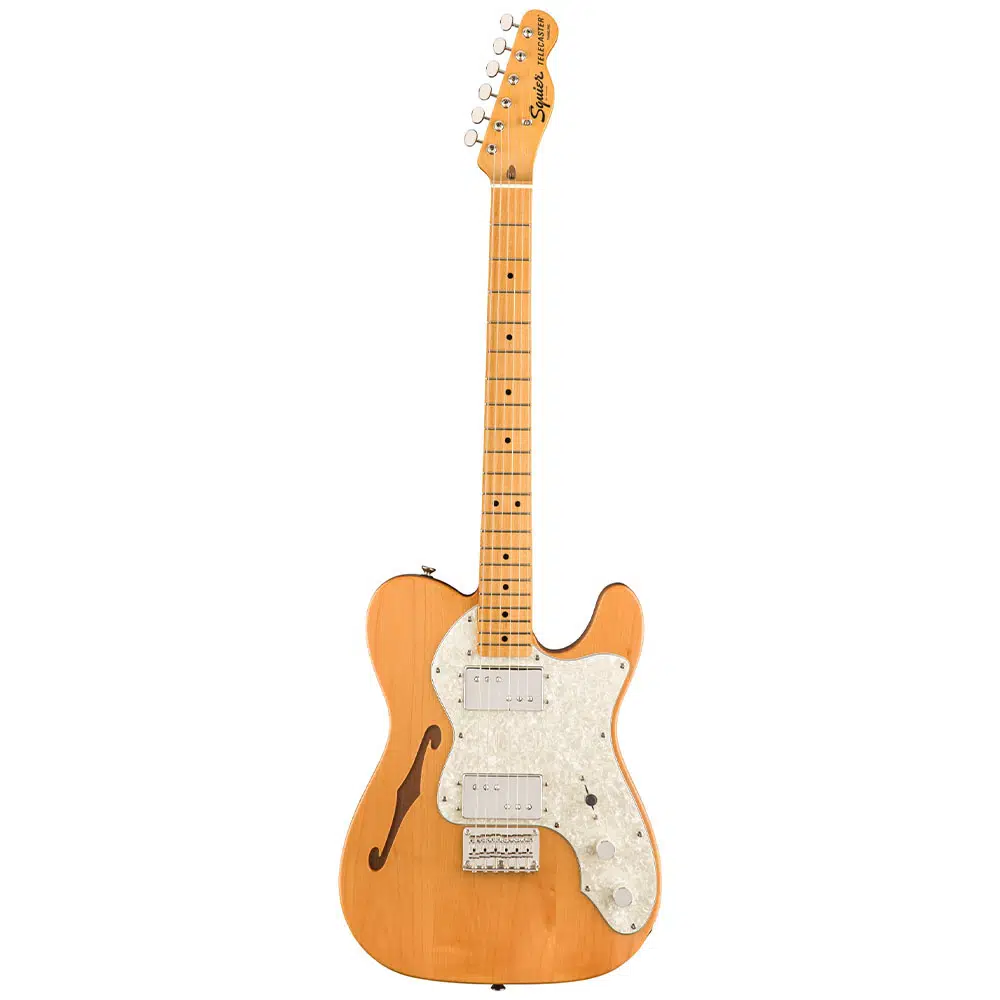 SQUIER 0374070521 Classic Vibe '70s Telecaster Thinline | Akçaağaç Klavye, Natural Renk, Delikli (Hollow) Hafif Gövde, "F" Deliği Tasarımı