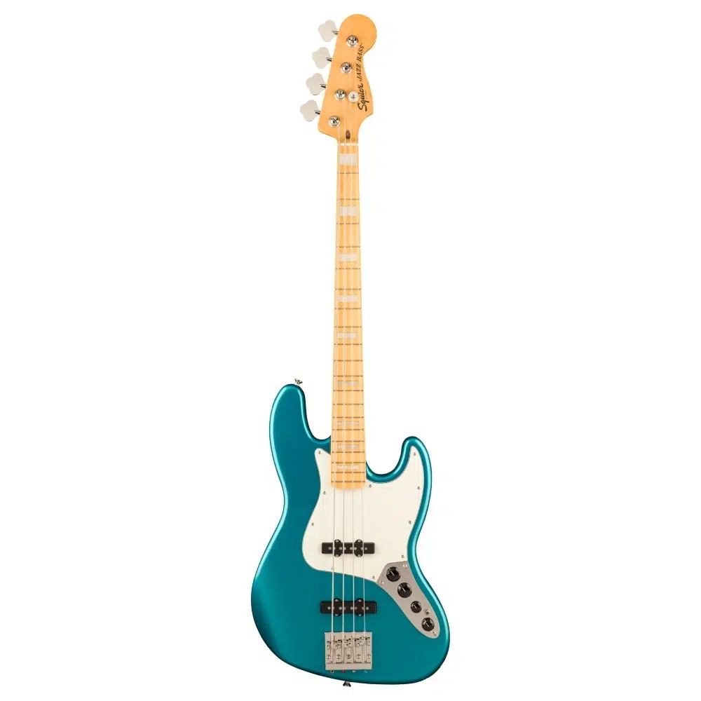 SQUIER 0374543508 Classic Vibe Active '70s Jazz Bass | Akçaağaç Klavye, Ocean Turquoise, Blok Pozisyon İşaretleri, Güçlü ve Modern Bas Tonları