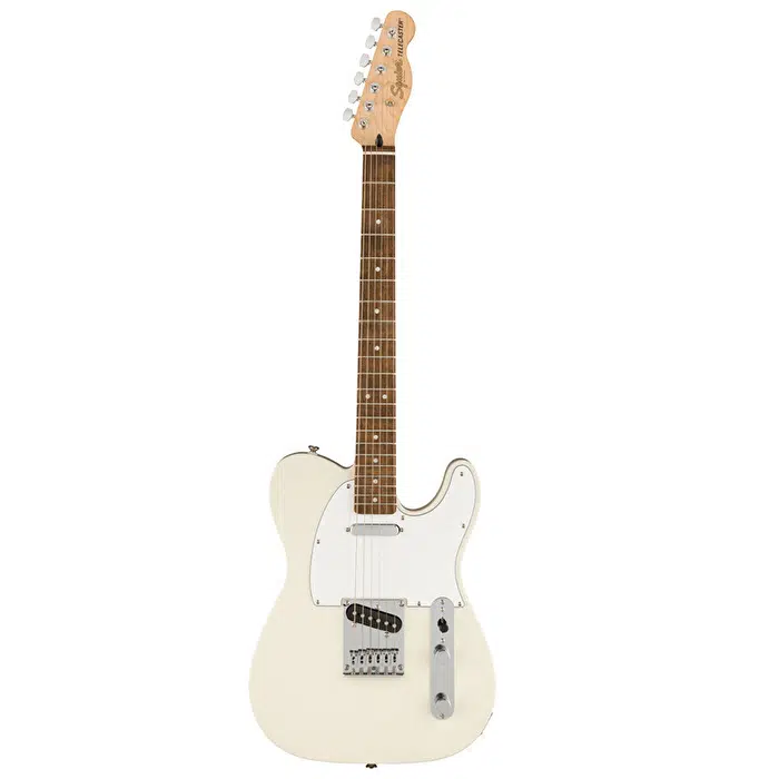 Squier 0378200505 Affinity Telecaster Elektro Gitar (Olympic White) | Laurel Klavye Beyaz Klasik Görünüm ve 6-Saddle Köprü