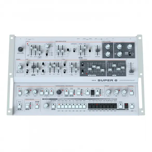UDO Audio Super 6 Desktop Analog Hibrit Masaüstü Synthesizer (Beyaz)