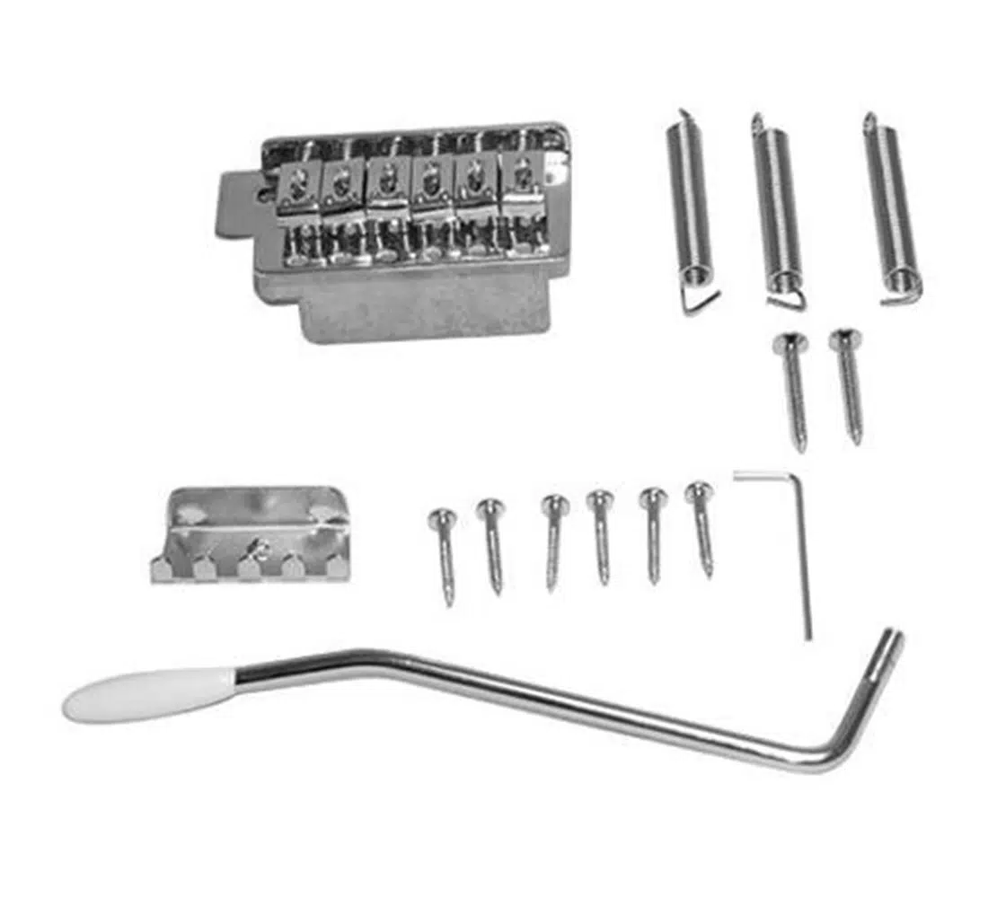 Valencia EBR1CR Tremolo Köprüsü Seti Krom (Dr. Parts) | Strat Tipi - Kol ve Yaylar Dahil - 8 Vidalı