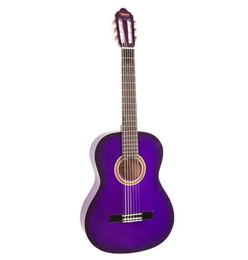 Valencia VC102TPPS Klasik Gitar 1/2 (Mor Sunburst) | Sap Çelikli - Küçük Eller İçin Rahat - Renkli