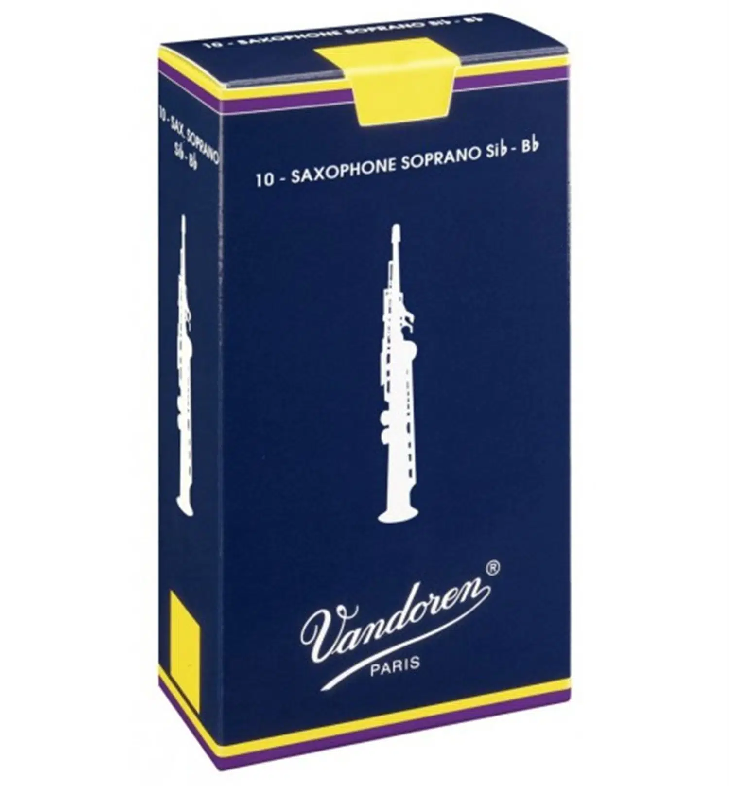 Vandoren SR203 Traditional Soprano Saksafon Kamışı No: 3.0 (Profesyonel) - 10'lu Kutu | Mavi Kutu, Tutarlı Malzeme Kalitesi ve Kararlı Ses Üretimi