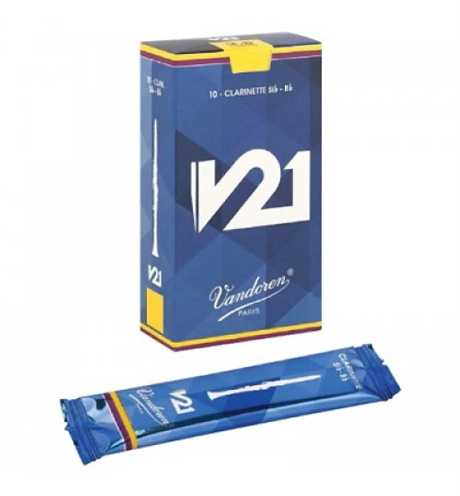 Vandoren CR8035+ V21 Bb Klarnet Kamışı No: 3.5+ (Profesyonel) - 10'lu Kutu | Esnek Üfleme Tepkisi, Tutarlı Malzeme Kalitesi ve Zengin Harmonikler