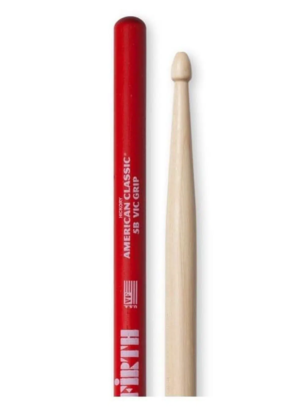Vic Firth V5BVG American Classic 5B Vic Grip Baget | Kaydırmaz Kaplama - Rock Standardı - Ahşap Uç