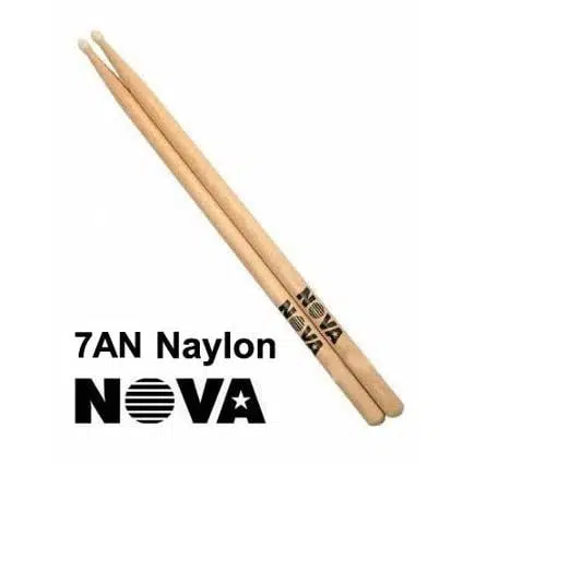 Vic Firth N7AN Nova 7A Naylon Uçlu Hickory Baget (Ekonomik Seri) | İnce ve Hafif Gövde, Jazz ve Hafif Müzik İçin Çevik Çalım, Hassas Zil Tepkisi