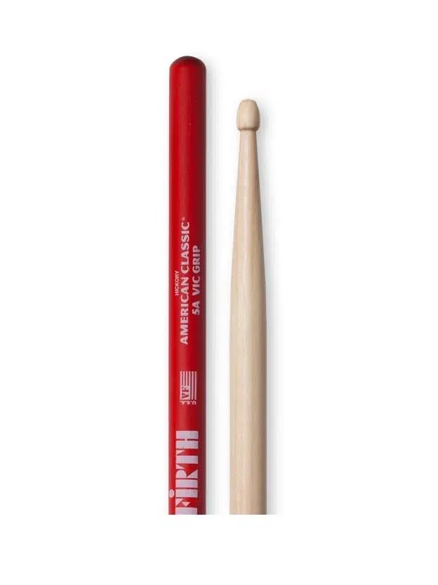 Vic Firth V5AVG American Classic 5A Vic Grip Baget | Kaydırmaz Kaplama - Çok Yönlü - Ahşap Uç
