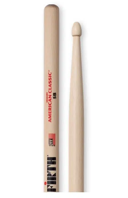 Vic Firth V5B American Classic 5B Baget | Rock Standardı - En Popüler Model - Ahşap Uç
